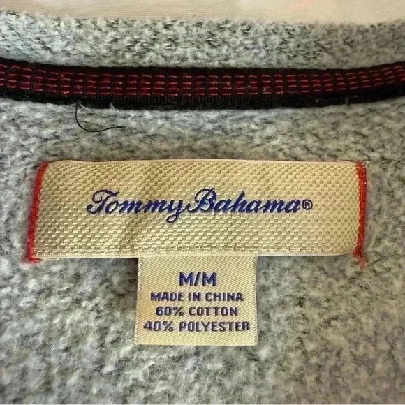 Tommy Bahama Sweater Mens Medium Gray Pullover Fleece Long Sleeve Modern Casual - Picture 3 of 7